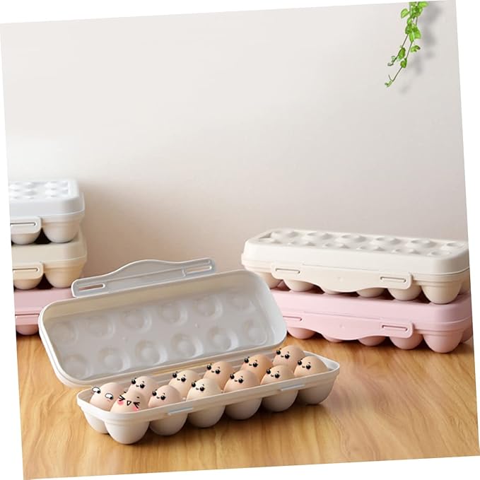 2pcs Stackable Egg Storage Box Shatterproof Container for Refrigerator Material Khaki for Organizing Duck Eggs