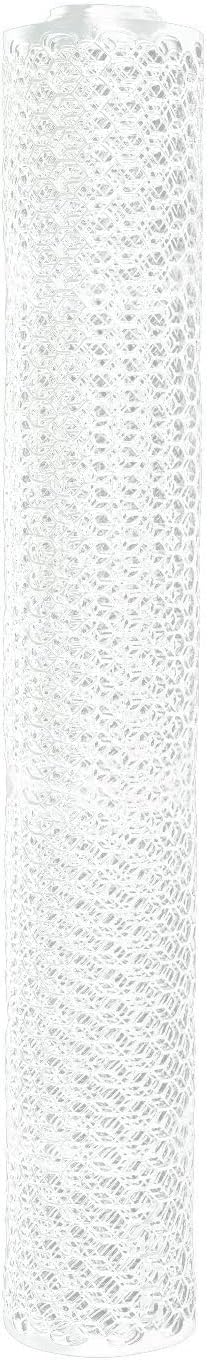 Boen - Plastic Hex Chicken Wire Mesh Temporary Fence Roll (3' x 25' - White) - Plastic Fence Poultry Netting for Temporary or Semi Permanent Enclosures, Deer Netting Fence, Construction Fencing