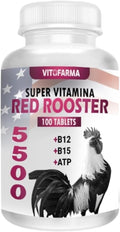 Super Vitamina Red Rooster Supplement for Birds, 100 Tablets, with B12, B15, ATP