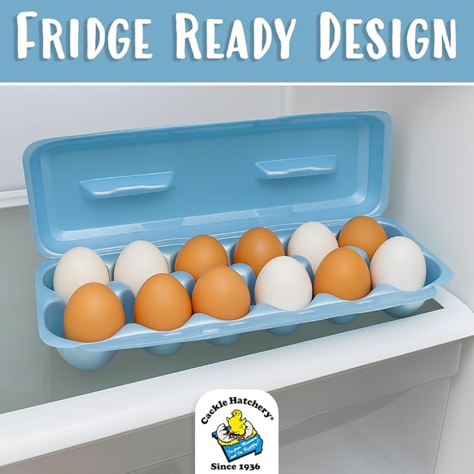 Cackle Hatchery Foam Egg Cartons for Chicken Eggs Holds 1 Dozen Eggs (Blue, 50pk)
