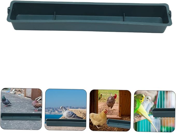 2pcs Hanging Poultry Feeder Trough with Divider, Thickened Plastic Bird Food Dispenser for Chicken, Duck, Pigeon Cage Feeding, Anti-Spill Design for Coop Use