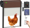 Automatic Chicken Coop Door Solar Powered - Opener Aluminum Auto Chicken Doors with Light Sensor, Timer Mode, Remote Control for Poultry Weatherproof Large