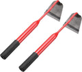HARFINGTON 2pcs Garden Hoe 15.75" x 3.5" Steel Hoe Garden Tool Anti-Rust with Non-Slip Handle Edger Weeder Shovel for Backyard Loosening Farm Planting Weeding, Red