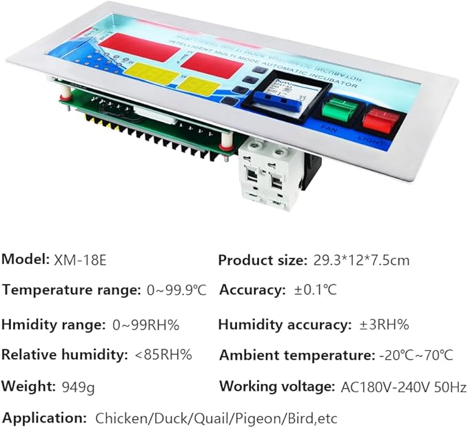 Digital Automatic Small Egg Incubator Thermostat Controller XM-18E