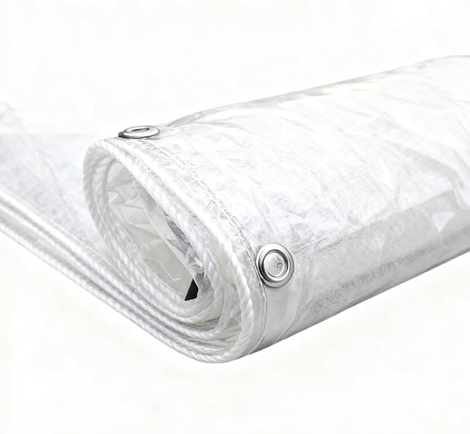 Chicken Coop Tarp - 120x200x0.5cm Transparent Poultry Cover With Cords | Insulation Winter Shield For Chicken Coop, Outdoor Garden Backyard Lawn Porch Small Farm, Durable Protective Enclosure, Weather