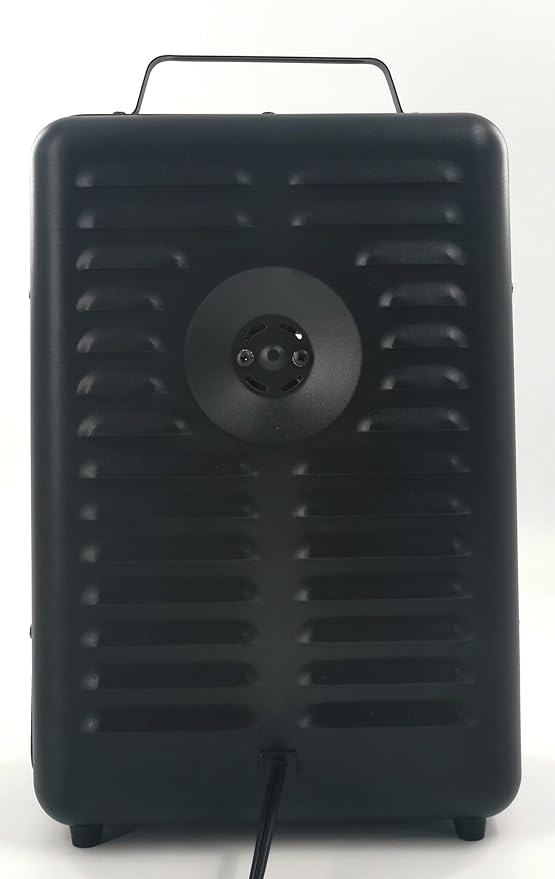 EZ-HEAT 1,500-Watt Portable Milkhouse Style Utility Space Heater with Adjustable Thermostat, Overheat Protection, and Safety Tip-Over Switch, Matte Black, MTFH-01C-MB