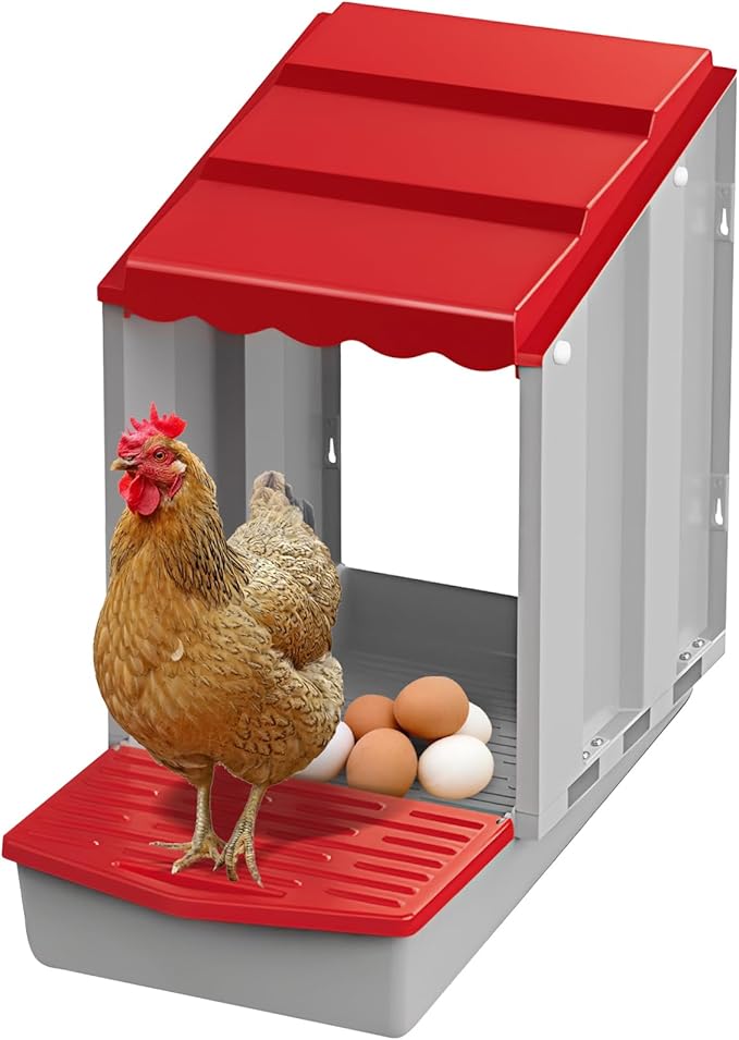 Chicken Nesting Box,1 Hole Nesting Box for Chicken Coop, Rolling Egg Collection and Protection Nesting Boxes