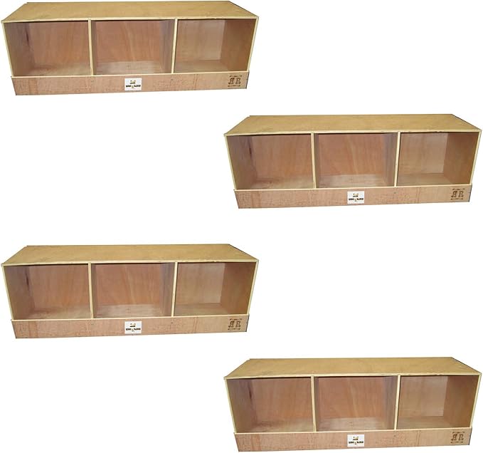 Rugged Ranch 4-Pack Triplex 36"x12"x12" Triple-Compartment Hen Nest Cubbies for 12 to 24 Hens - Wooden Chicken Coop Accessories for Interior Use, Furniture-Grade Wood, Easy Assembly