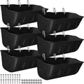 Hanging Goat Feeders,Chicken Feeder Waterer,Large Feed Trough 7.5 Quart 6 Pack,Hanging Fence Feed Trough for Poultry Livestock,Black