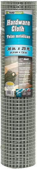 YARDGARD – 1/2 in. Mesh Welded Wire Fence Hardware Cloth – 36 in. x 25 ft. 19‑Gauge Galvanized Steel – for Garden Protection | Animal Control | Cage Wire | Poultry Netting