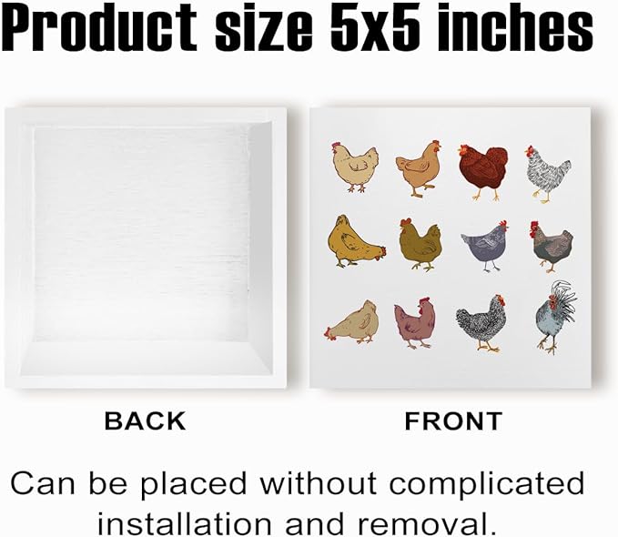 Chiken Gifts Vintage Chicken Decor Sign for Home Farmhouse Chicken Coop Kitchen Bathroom Bedroom Wood Sign Wood 2401