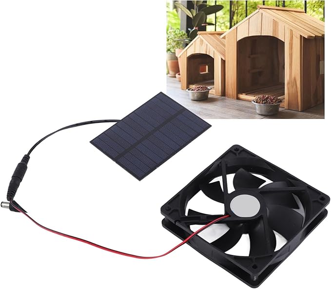 Solar Panel Fan Professional Solar Powered Exhaust Fan Kit Household Ventilation Fans Kit for Chicken Coops Greenhouses Sheds Pet Houses 3W Use