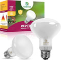 New Upgrade Reptile Heat Lamp Bulb (3rd Gen No Broken), 100W 2 Pack Basking Spot Light for Reptiles & Amphibians,UVA Daylight Heat Bulb for Bearded Dragon, Turtle
