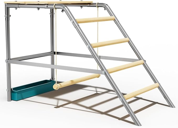 Chicken Roosting Bar & Ladder for Coop - Wooden Perch with Swing for Backyard Poultry, Hens & Farm Chickens | Easy to Install Roost Bar for Healthy & Happy Pets