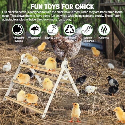 Bamboo Adjustable Chicken Perch with Roost Bar for Coop - Metal, 10 Pack - Image 4