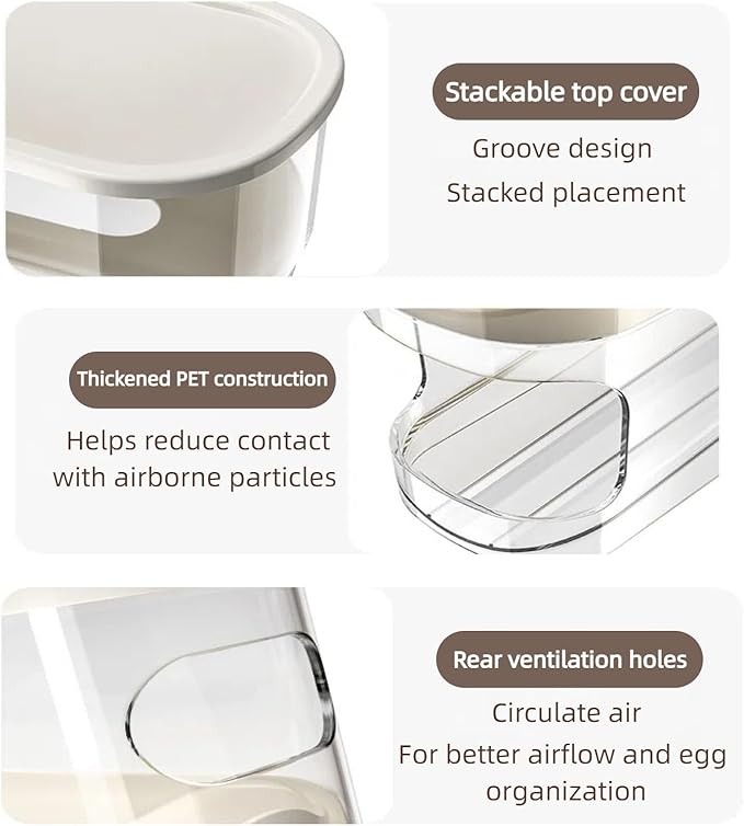 Auto Rolling Egg Dispenser for Refrigerator, Space-Saving Fridge Egg Organizers and Storage with Lid, Egg Tray for Countertop, Kitchen & Outdoor Use