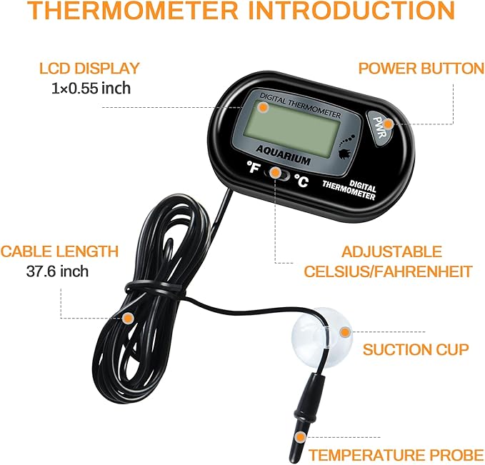 Simple Deluxe 150W Ceramic Heat Lamp Reptile Heat Emitter Heater Lamp Bulb No Light with Free Digital-Thermometer, for Pet Brooder Coop Chicken, Dragon Turtle Lizard Snake Aquarium Tank