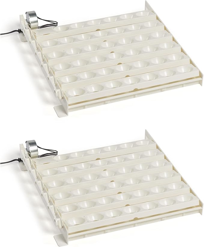 Farm Innovators 3200 Automatic 41 Spot Egg Turner for the Bottom of Incubators to Eliminate Manual Handling and Improve Hatching Rate, White (2 Pack)