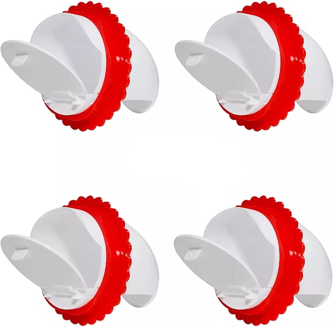 DIY Chicken Feeder, Automatic Anti-Rodent, Rainproof, No Waste, Gravity Chicken Feeder for Buckets, Boxes and Troughs (4 Pieces Red)