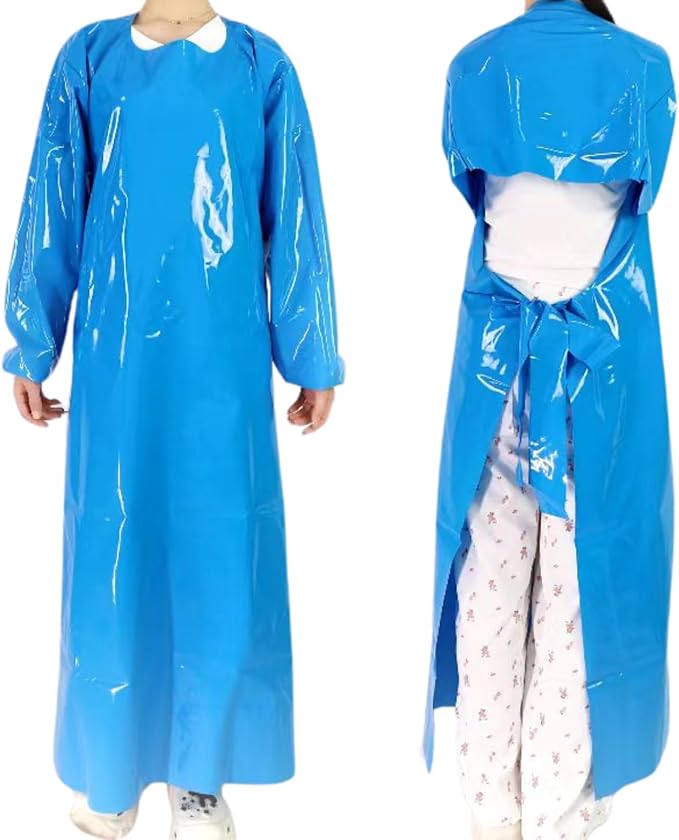 ELEBOX Waterproof Apron with Long Sleeves, Safety Apron Work Uniform for Men & Women, Chemical Resistance Anti-Tear Apron