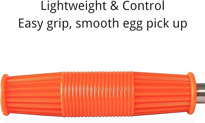 Egg Grabber for Chicken Eggs – Extendable Stainless Steel Egg Picker Tool, Lightweight Telescoping Egg Collector for Coop, Poultry Nest, and Farm (15"–78")
