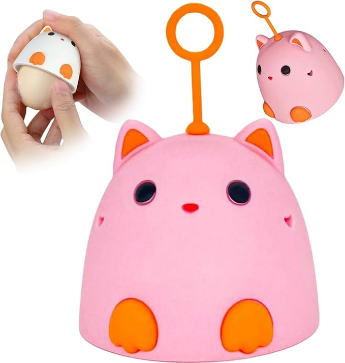Egg Wash Brush for Fresh Cleaning Eggs Egg Washer The Reusable Egg Scrubber Egg Scrubber is A Cute Cat Shaped Practical Kitchen Gadget (Pink 2PCS)