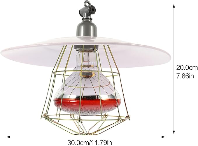 250W Chicken Coop Heater Heat Lamp for Chickens Livestock Brooder Lamp with Metal Guard Waterproof Heating Light for Dog House Winter Chick Poultry