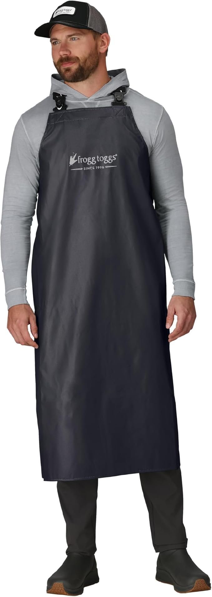 FROGG TOGGS Men's Waypoint Fish Apron, Waterproof, Durable with 4-Way Stretch, Black, OS