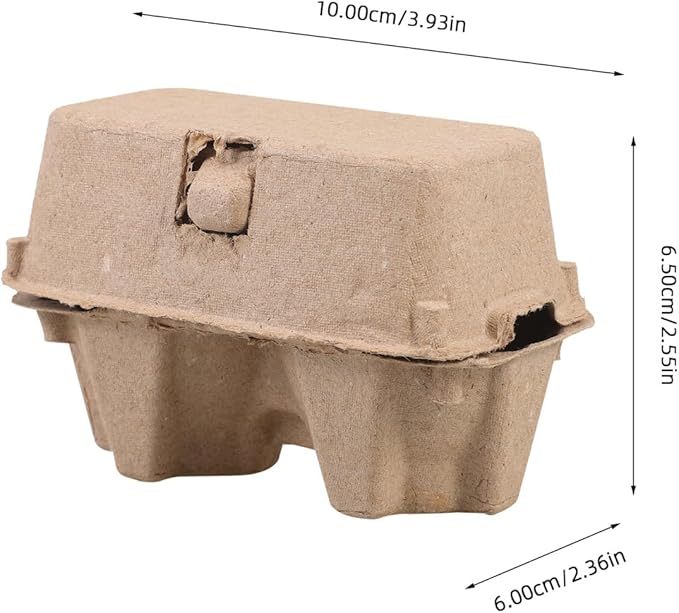 DOITOOL 25 Pcs 2 Count Egg Cartons Bulk, Natural Paper Pulp Chicken Egg Storage Containers Holder for Easter Party Kitchen Supermarkets Farm Market Display