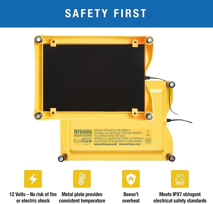 Brinsea Ecoglow Safety 600 Chick or Duckling Brooder, Adjustable Height & Angle Brooder Plate, Ideal for Chicken Coops Poultry Heating with Safety Indicator, 12 Watts