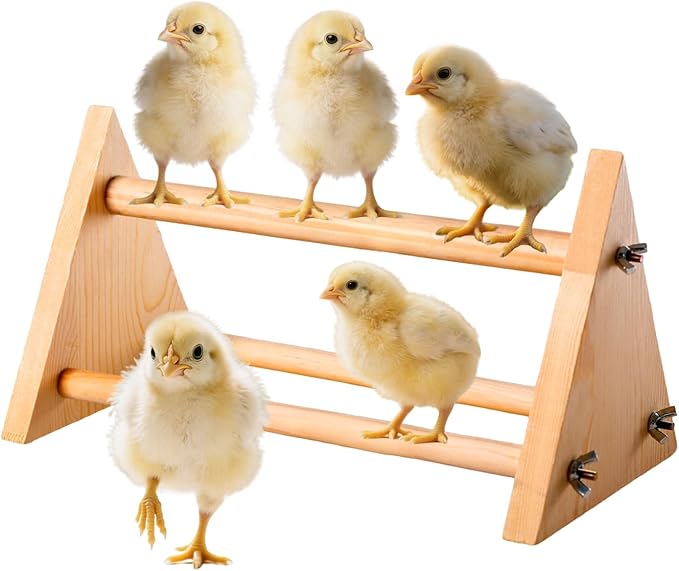Chicken Perch for Coop -size13 L x 5.9" W x 6.5" H- Heavy Duty Poultry Roosting Bar with Natural Pine Wood-Durable Chicken Coop Accessories，Chick Perch Training Toys for Bird Baby Chicks Parrot
