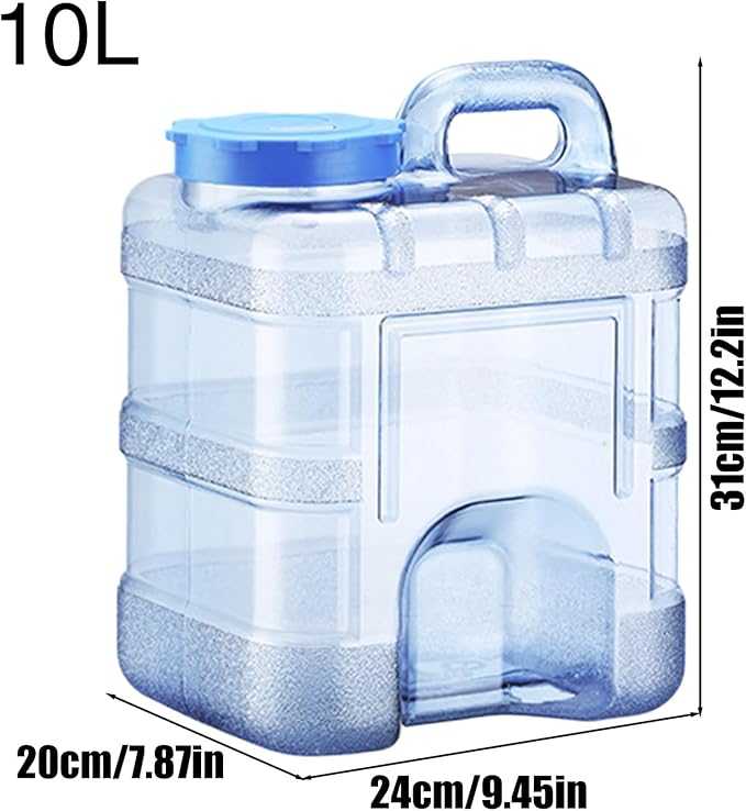 Tank, 10L Heavy-Duty -Grade Dispenser Bucket for Camping, Pool, Survival, Patio, Garage, Farm, Workshop & Home Storage