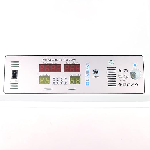 Eggs Incubator, 64 Eggs LCD Digital Automatic Incubator with Egg Turning and High-Temp Alarm, Double Power Supply Household Mini Incubator Box for Chickens Ducks Goose Birds