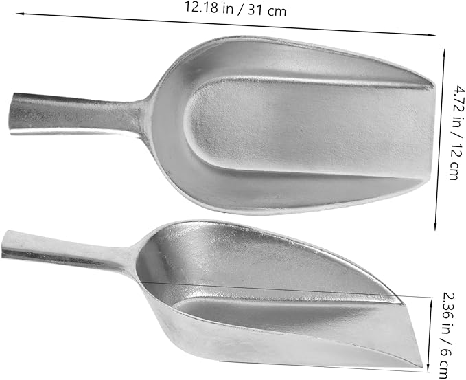 Multi-Function Aluminium Fodder Scoop for Livestock Feeding Retro Design Heavy Duty Metal Shovel for Rice and Feed for Farms and Homesteaders
