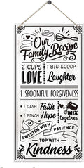 Our Family Recipe Sign, Funny Kitchen Rules Sign, Home Kitchen Decor, Decorative Wood Hanging Wood Plaque, Positive Wall Decor, Funny Cooking Sign, Kitchen Wall Art, Farmhouse Kitchen Sign