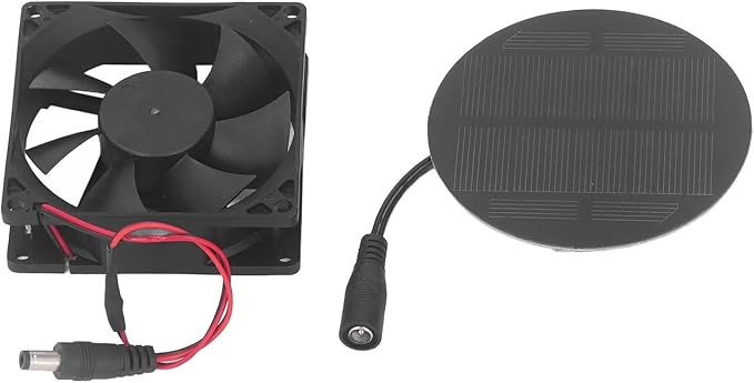 Fafeicy Chicken Coop Ventilation Fan, Solar Exhaust Fan, One Piece Stamped Technology, Lightweight Solar Ventilation Fan, for Dog, Electronic Cooling Fans
