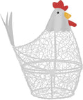 ABOOFAN Wire Basket for Eggs Chicken Egg Basket 1/2 Dozen Farm Fresh Egg Holder with Hen Design 4.72X9.84X4.72 Inches Kitchen Storage Organizer for Collecting and Display