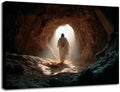 MNFGMH Easter Art Canvas Jesus at the Empty Tomb Religious Spring Easter Poster Christian Wall Decor for Home Wooden Frame 24x36 inch