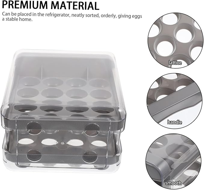 Double Layer Egg Storage Organizer Egg Holder for Refrigerator Cavity Drawer Style Egg Supply Case Durable and Convenient Egg Storage Box for Home and Farm Use