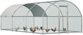 Esright Extra Large Metal Chicken Coop Run for Yard with Cover, 19.5x10x6.4 FT Walk-in Chicken Pen for Outdoor, Backyard, and Farm, Hen Cage House Suitable for 15-20 Chickens and Other Poultry