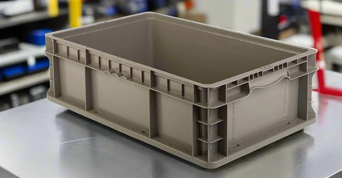Hudson Exchange 24 x 15 x 7.5" (2 Pack) Straight Wall Handled Storage Container Tote, Gray/Brown