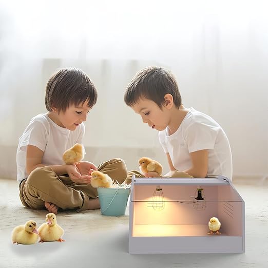 Brooder Box for Chicks ，Chick Brooder Heat up to 25 Chicks with Heat Lamp Set Brooder Box，Suitable for Chicks/Duck/Parrot/Lizard （23" X 16" X 16"）