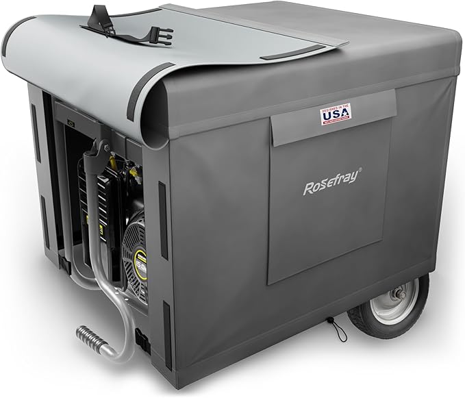 Rosefray Generator Cover-26”Lx20”Wx20”H,600D Heavy Duty Waterproof, Small Outside Equipment Cover for Champion,Predator,WEN,Ryobi,Generac,Westinghouse Portable Generator 3000-6000W-Gray/XL