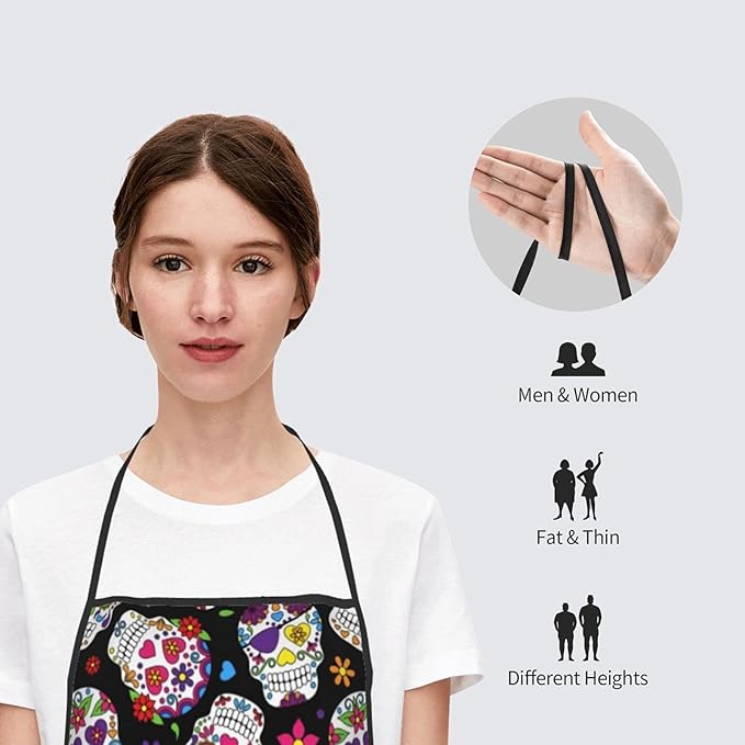 Apron Adjustable Waterproof Apron for Men Women Kitchen Cooking Baking Gardening Working Bib Apron