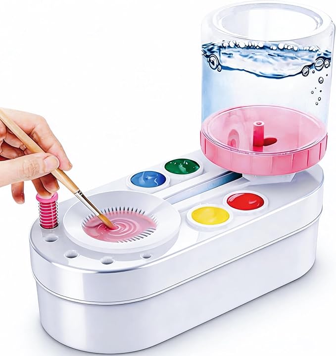 2026 Upgraded Paint Brush Cleaner for Artists, Kids Easter Painting Station with Brush Washer, Portable Paint Station & Rinsing Tool, Art Supplies Cleaning System for Children Adults