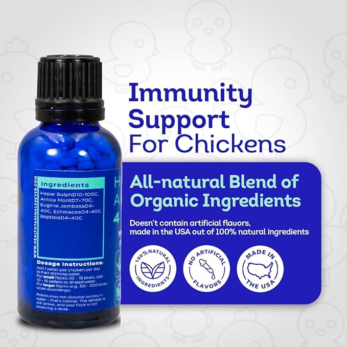 HA4E - Chicken Support for Marek’s Disease - Natural Support & Immune Strengthening - Highly Effective Homeopathic Formula - 350 Pellets