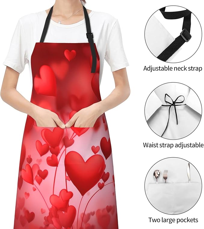 Shark Jumping Home Aprons 2 Pockets 33"×28" for Men Women, Ocean Sea Waterproof Kitchen Cooking Bib