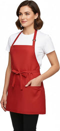 BOHARERS Kitchen Cooking Apron Unisex Adjustable chef apron with 3 pockets,1 Pack Red