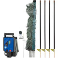 Premier 1 PoultryNet® Plus, 48"H x 100'L Electric Fence Starter Kit | Extra Line Posts to Reduce Sag | Includes: Solar Energizer, FiberTuff™ Support Posts and Tester | Green/Black