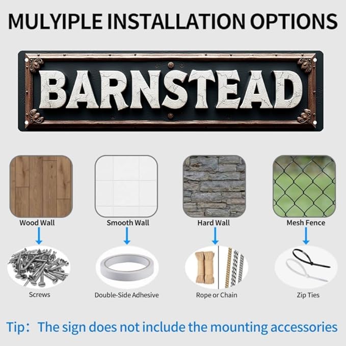 Vintage Barnstead Tin Signs 16 * 4 Inches - Rural-Inspired Wall Art for Patio Bedroom Backyard - Outdoor Signs Vintage Decor Beachy Decor